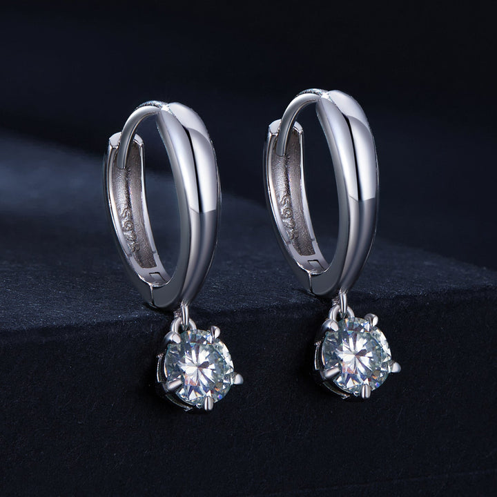 S925 Sterling Silver 0.50 Carat Moissanite Earrings for Women