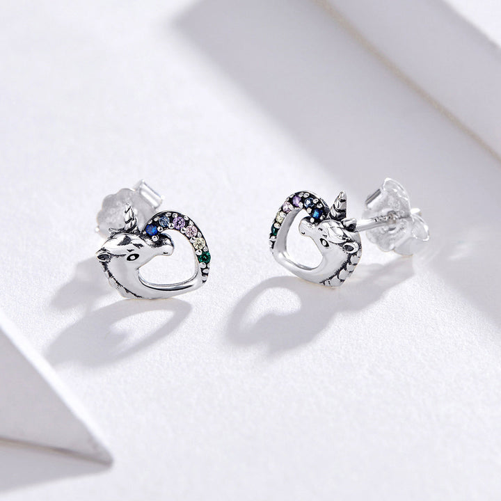 925 Sterling Silver Earrings with Oxidized Finish and Pavé Setting