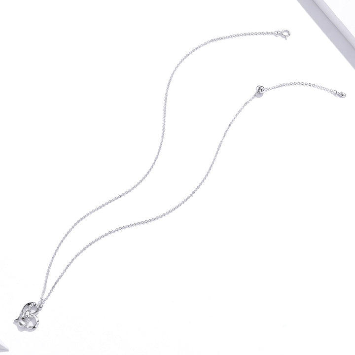 925 Sterling Silver Adjustable CZ Pendant Necklace