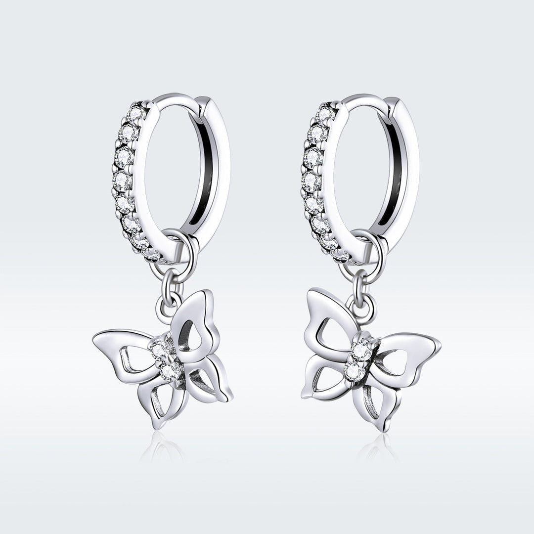 S925 Oxidized Silver Pavé Setting CZ Earrings for Women