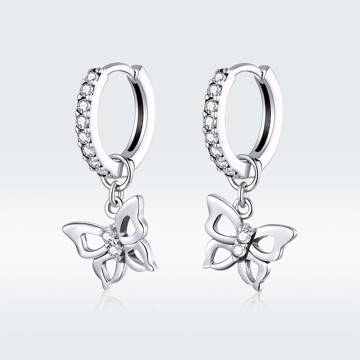 S925 Oxidized Silver Pavé Setting CZ Earrings for Women