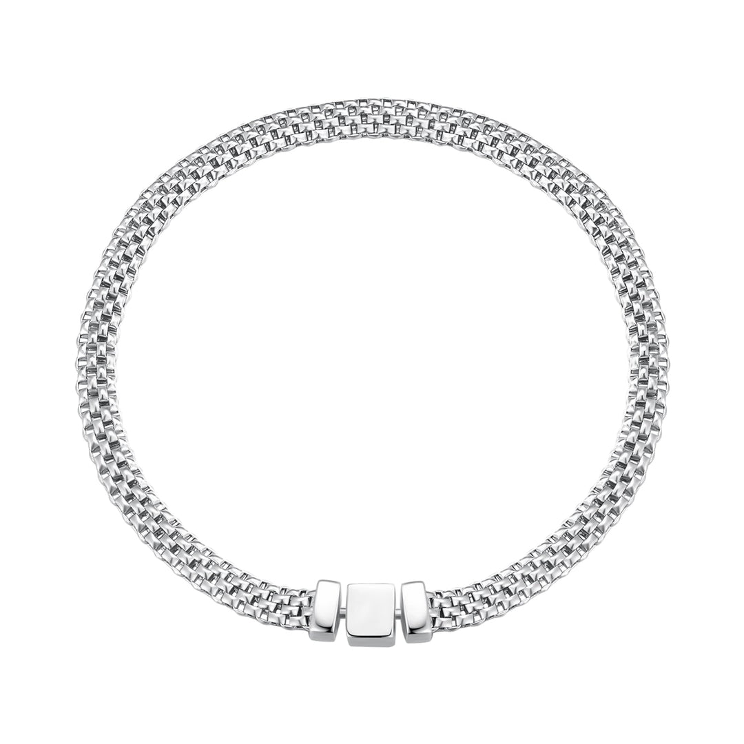 925 Sterling Silver Plated Platinum 17.0 Size Bracelet for Women