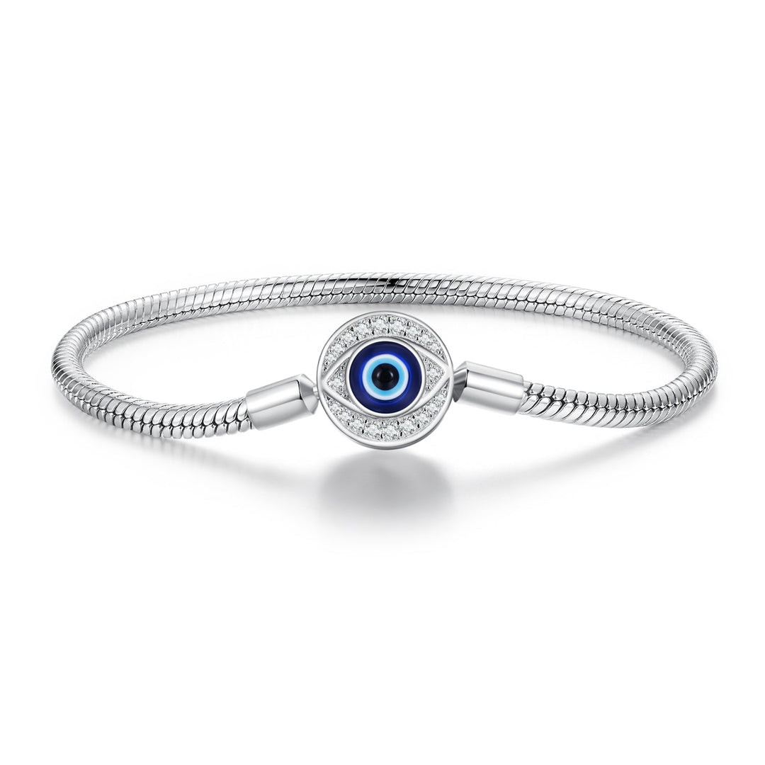 925 Sterling Silver Bracelet with CZ &amp; Resin, Size 17.0