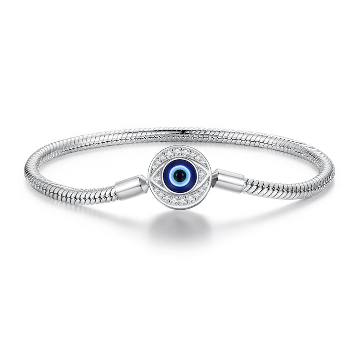 925 Sterling Silver Bracelet with CZ &amp; Resin, Size 17.0