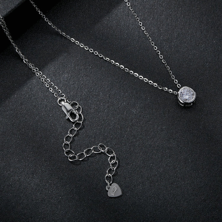 S925 Sterling Silver Moissanite Necklace 400mm with 1ct Moissanite for Women