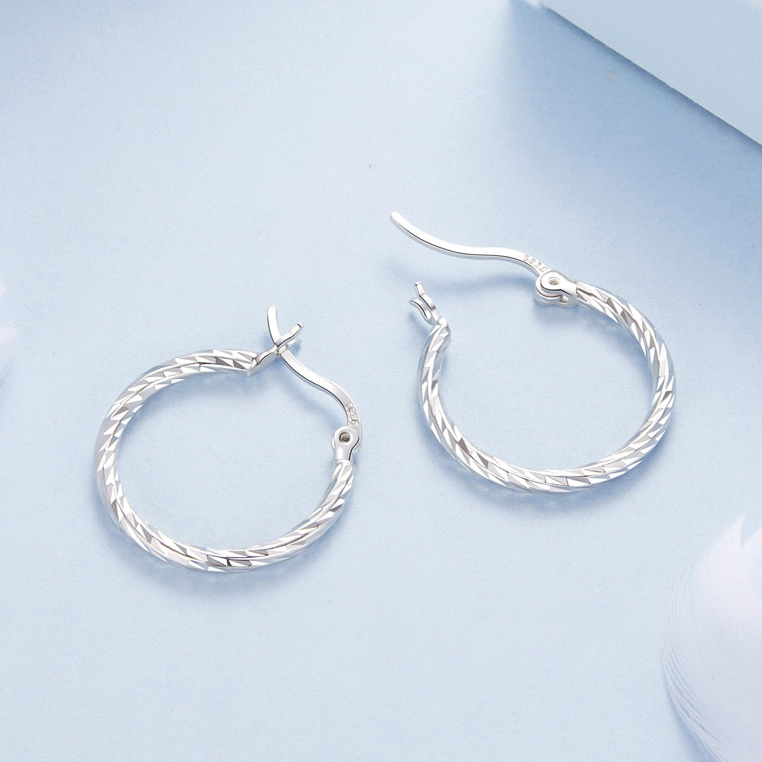 925 Sterling Silver Earrings with White Gold Plating