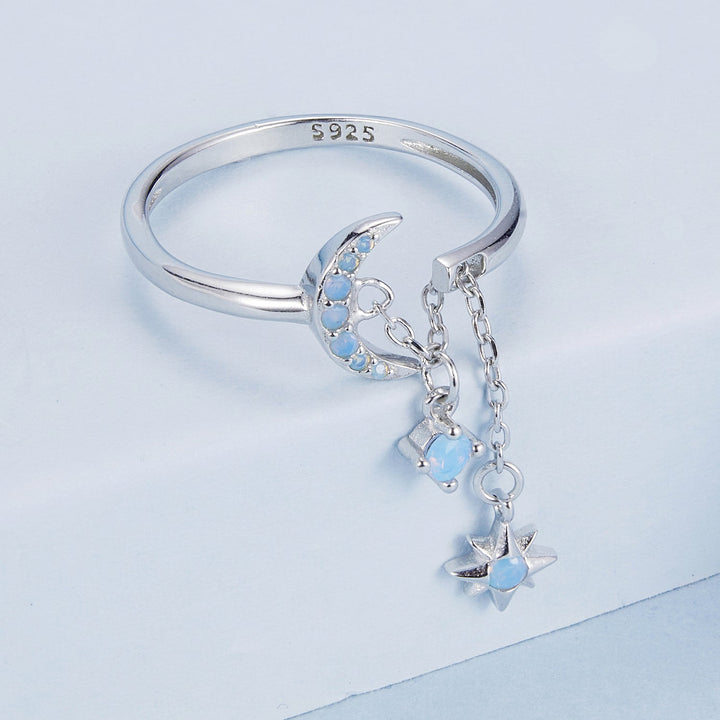 925 Sterling Silver Nano Opal Stone Ring for Women
