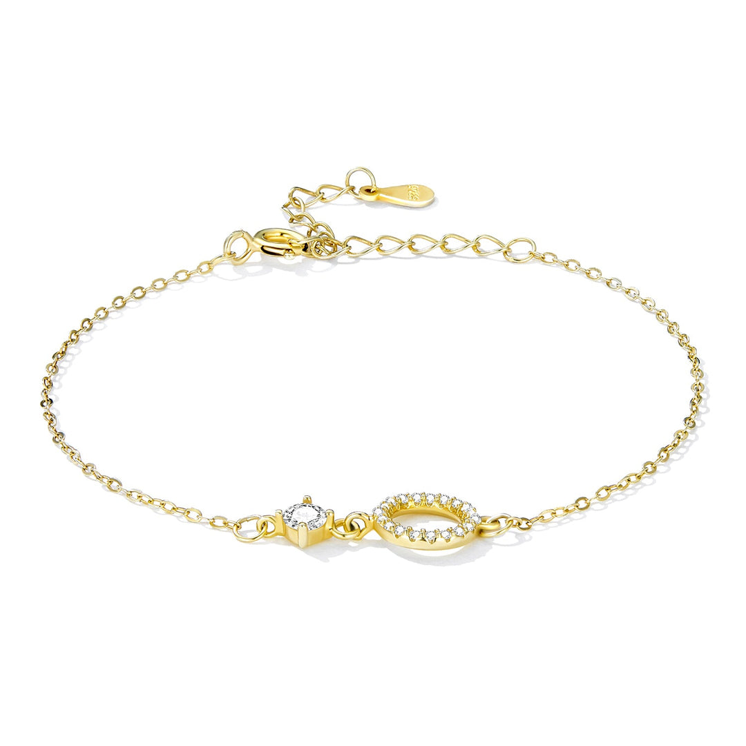 925 Sterling Silver Adjustable Bracelet with Pavé Set CZ for Women