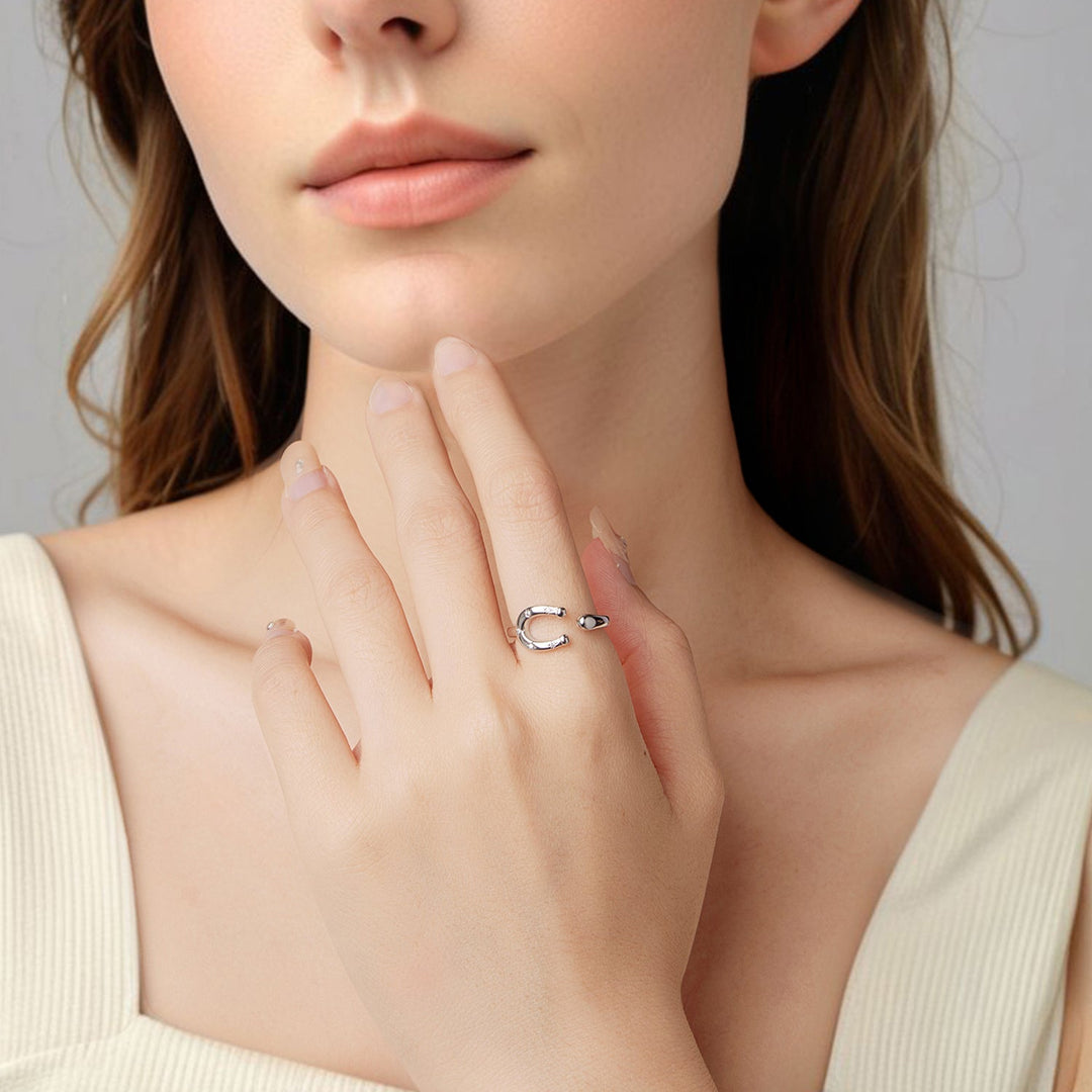 925 Sterling Silver &amp; White Gold Plated Pavé CZ Ring