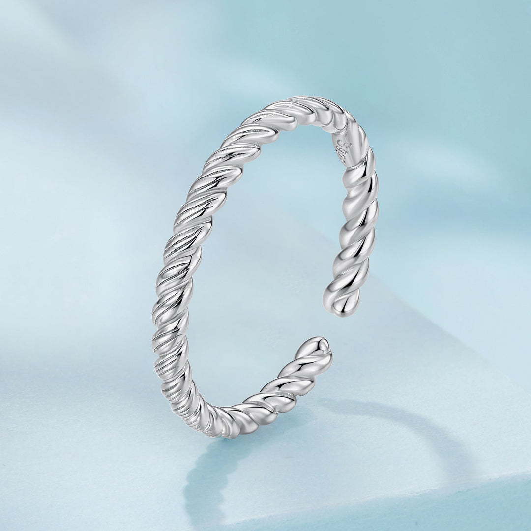 925 Sterling Silver White Gold Plated Ring for Women