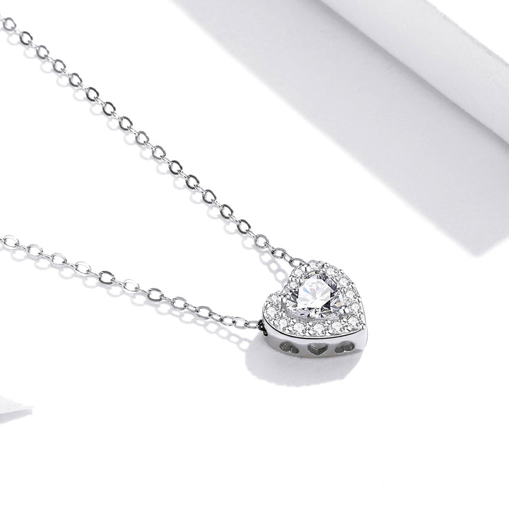 925 Sterling Silver Adjustable Cubic Zirconia Pendant Necklace for Women