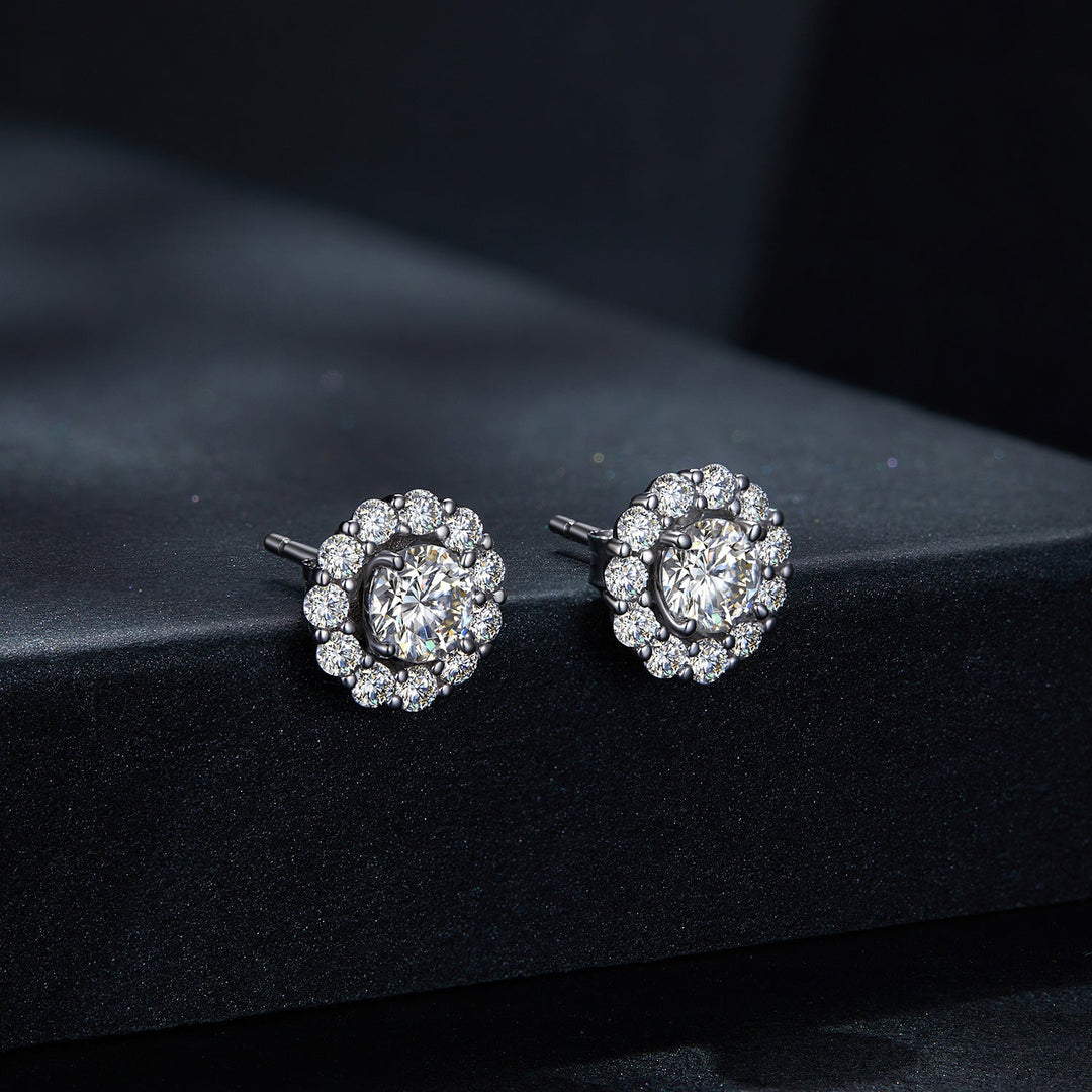 925 Sterling Silver 0.5 Carat Moissanite Earrings for Women