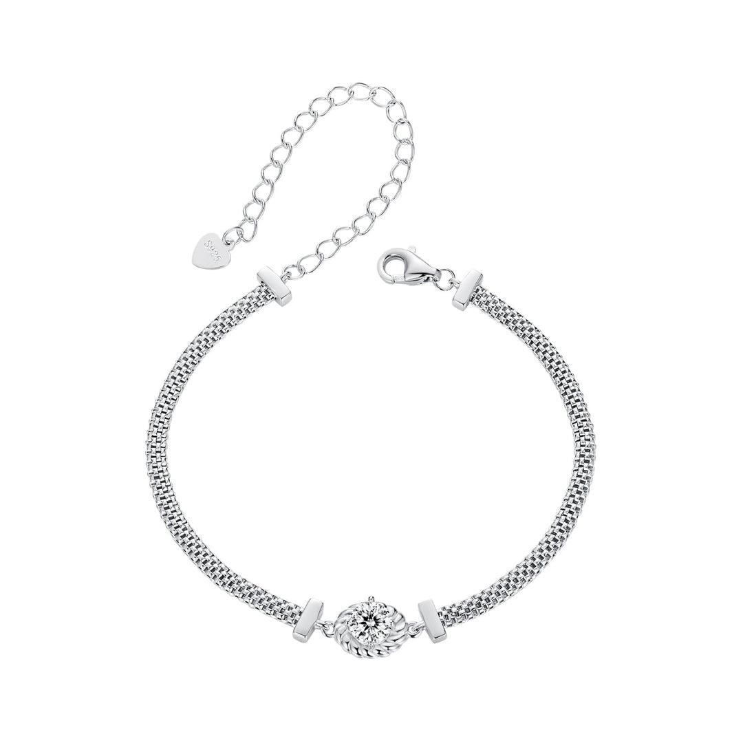 925 Sterling Silver 0.5 Carat Moissanite White Gold Plated Bracelet for Women