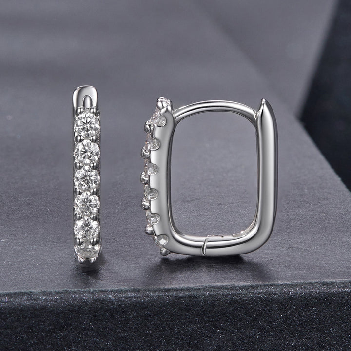 925 Sterling Silver Moissanite Earrings 1.4cm for Women