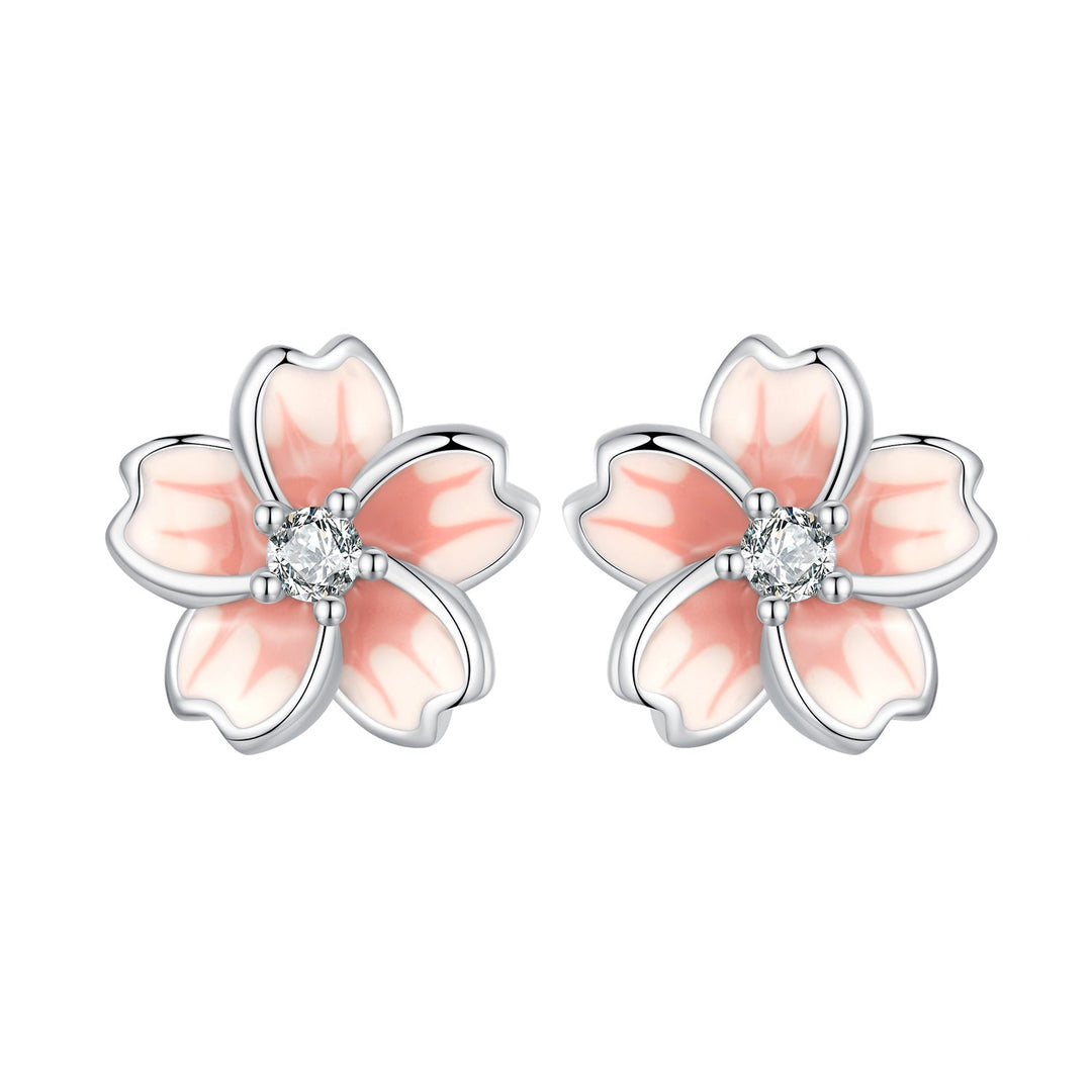 925 Sterling Silver Multi-Color Enamel Pavé CZ Earrings
