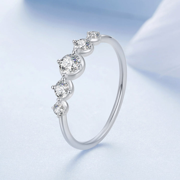 925 Sterling Silver Ring Size 6.0 with Pavé CZ in White Gold Finish for Women