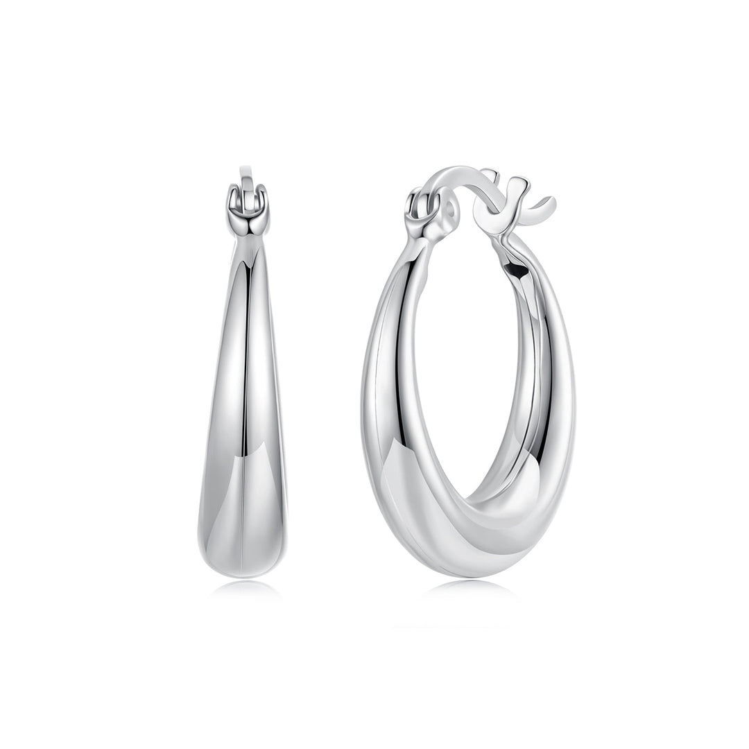 925 Sterling Silver White Gold Plated Earrings 3.0*0.7cm for Women