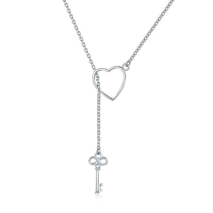 925 Sterling Silver Necklace 55cm with Heart Pendant for Women
