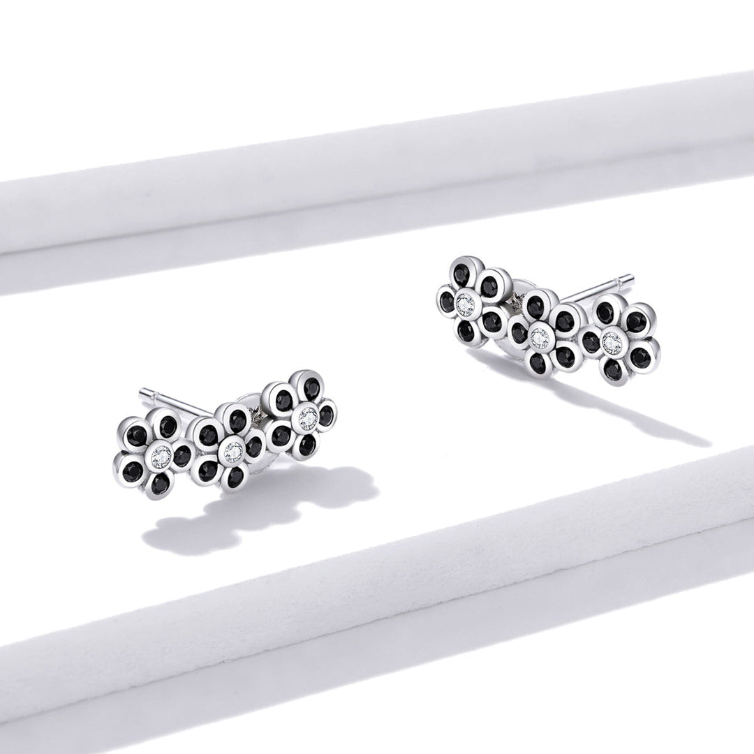 925 Sterling Silver Earrings with Pavé Setting CZ