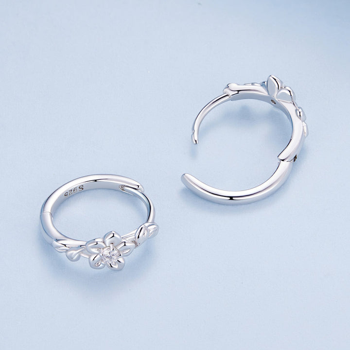 925 Sterling Silver Earrings with Zircon and Platinum Plating