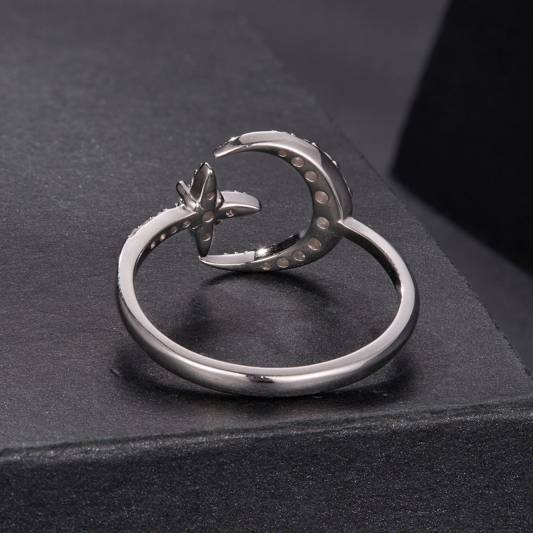 925 Sterling Silver Moissanite 0.25cm White Gold Plated Ring - Size E for Women