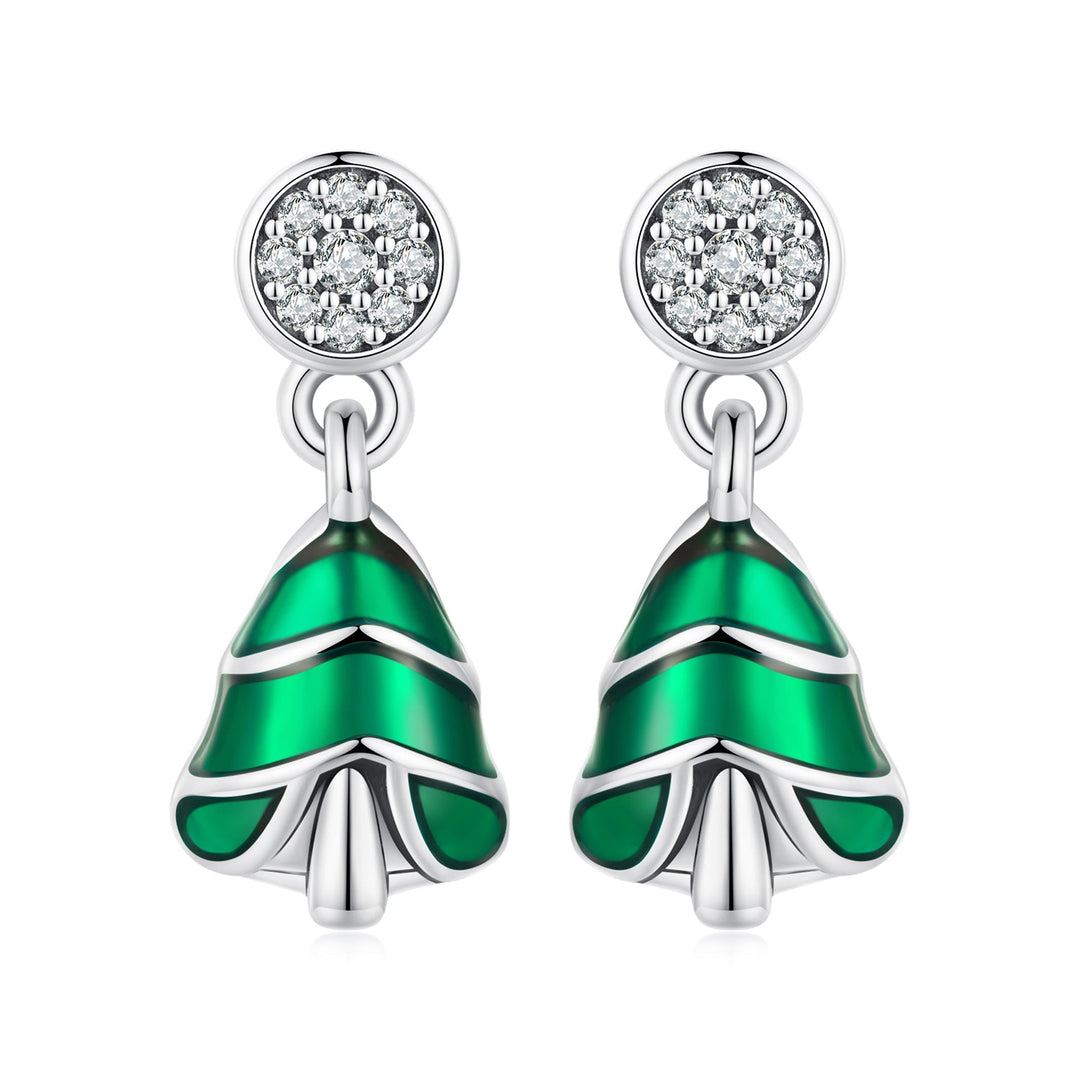 925 Sterling Silver Earrings with Enamel and Pavé Set CZ in Oxidized Silver