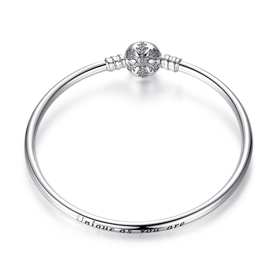925 Sterling Silver 5.8CM Diameter and 0.3CM Thick Bracelet for Women