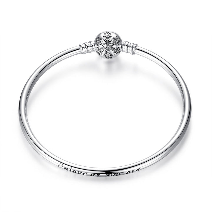 925 Sterling Silver 5.8CM Diameter and 0.3CM Thick Bracelet for Women
