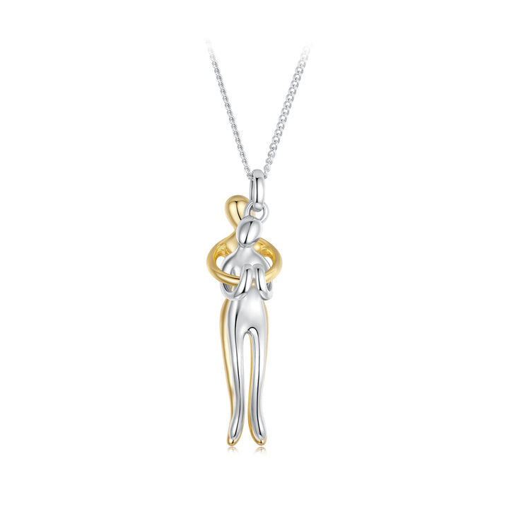 925 Sterling Silver Plated White Gold &amp; Gold Necklace 40+5cm for Women