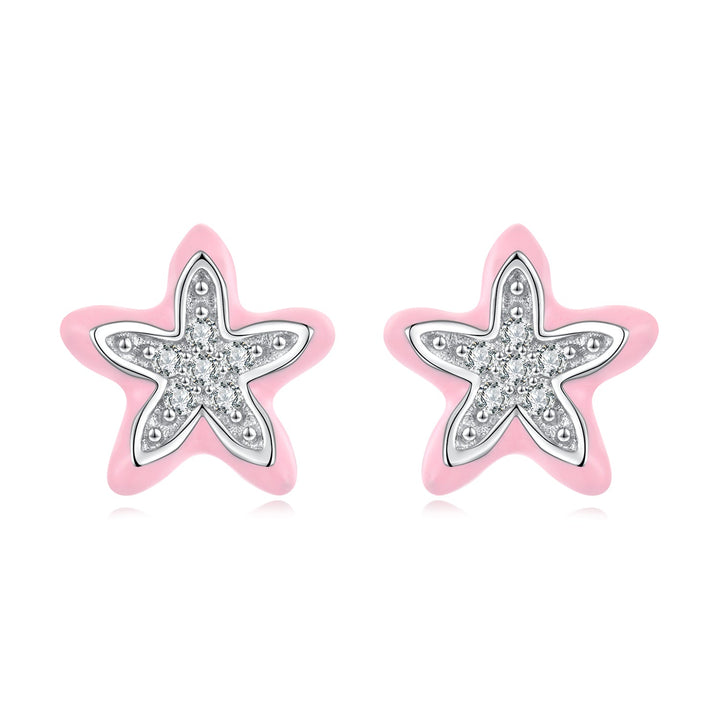 925 Sterling Silver Enamel CZ Earrings for Women