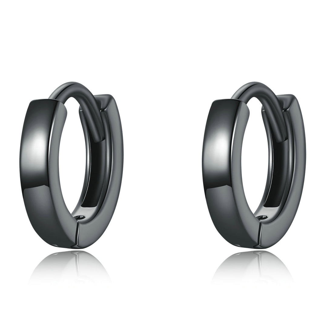 925 Sterling Silver &amp; Plated Black Gold Earrings