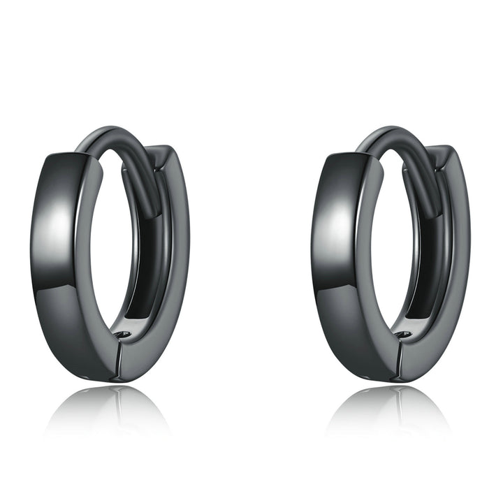 925 Sterling Silver &amp; Plated Black Gold Earrings