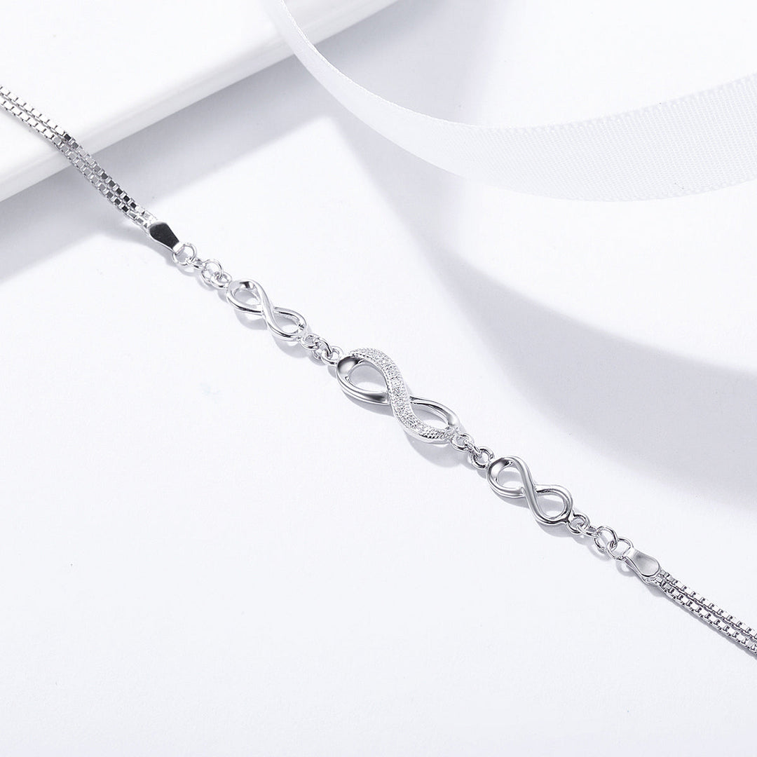 925 Sterling Silver Bracelet 22CM for Women
