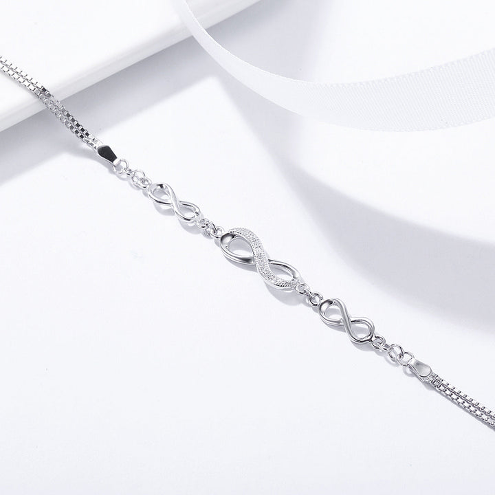 925 Sterling Silver Bracelet 22CM for Women