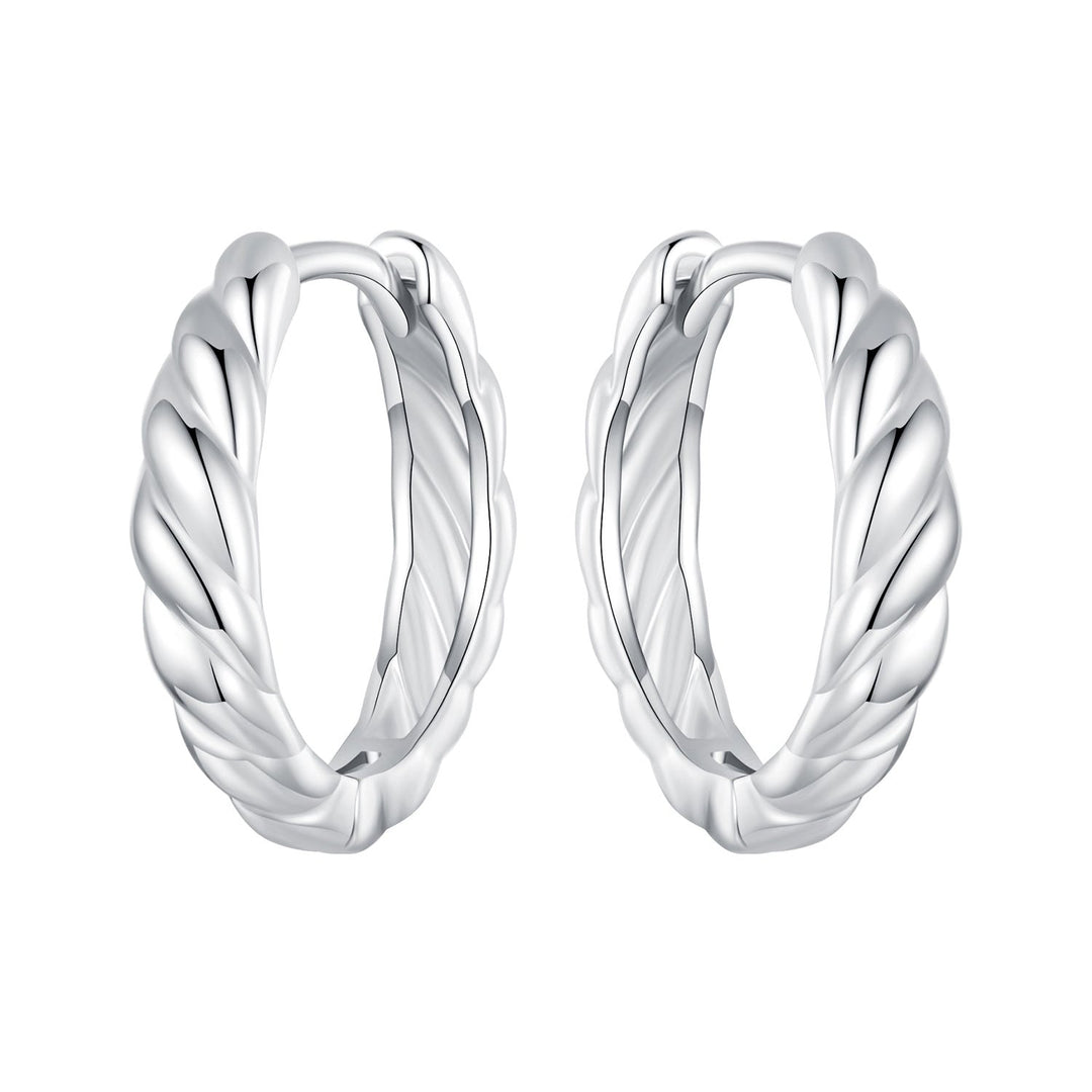 925 Sterling Silver Plated White Gold Earrings for Women - Size 11*3mm
