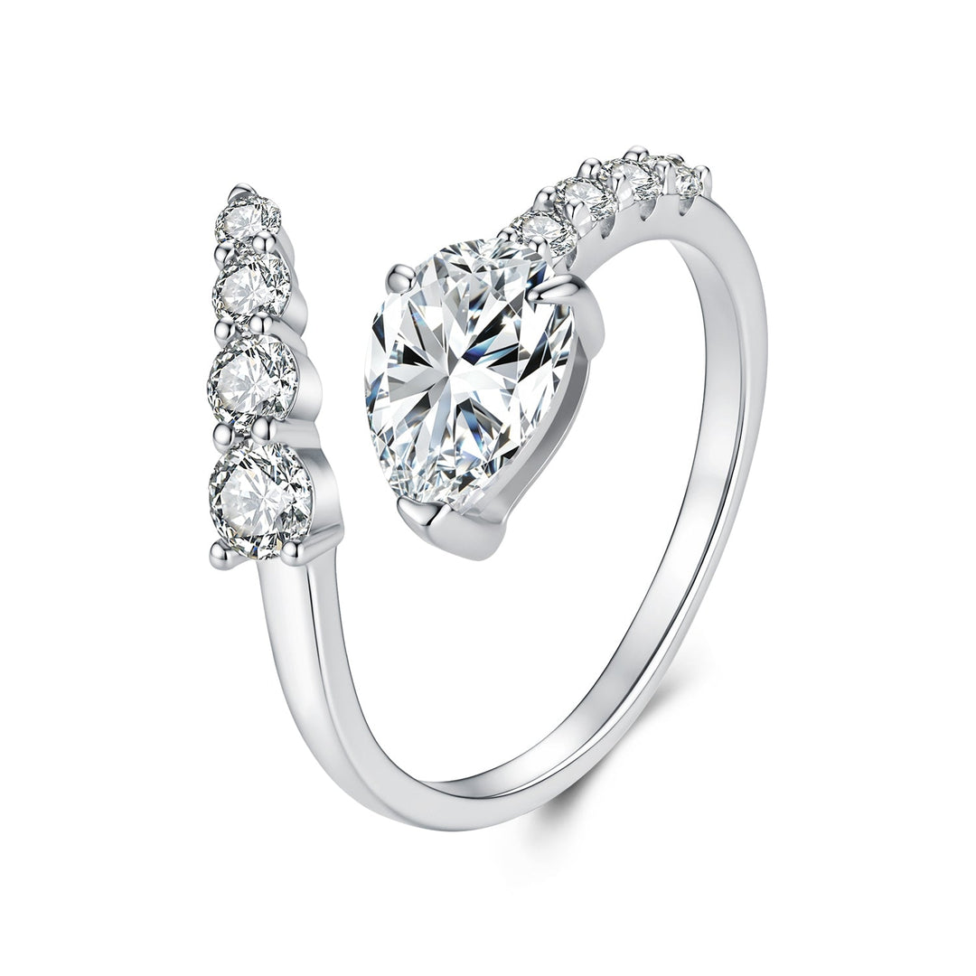 925 Sterling Silver White Gold Plated 1.5ct Moissanite Size E Ring for Women