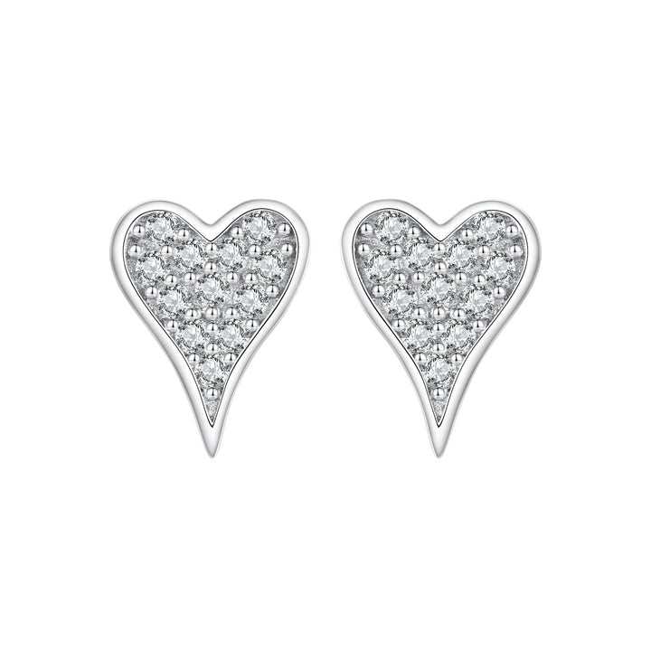 925 Sterling Silver White Gold Plated Pavé CZ Earrings