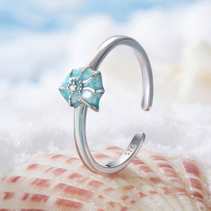 925 Sterling Silver Enamel Pavé CZ Spiral Ring for Women