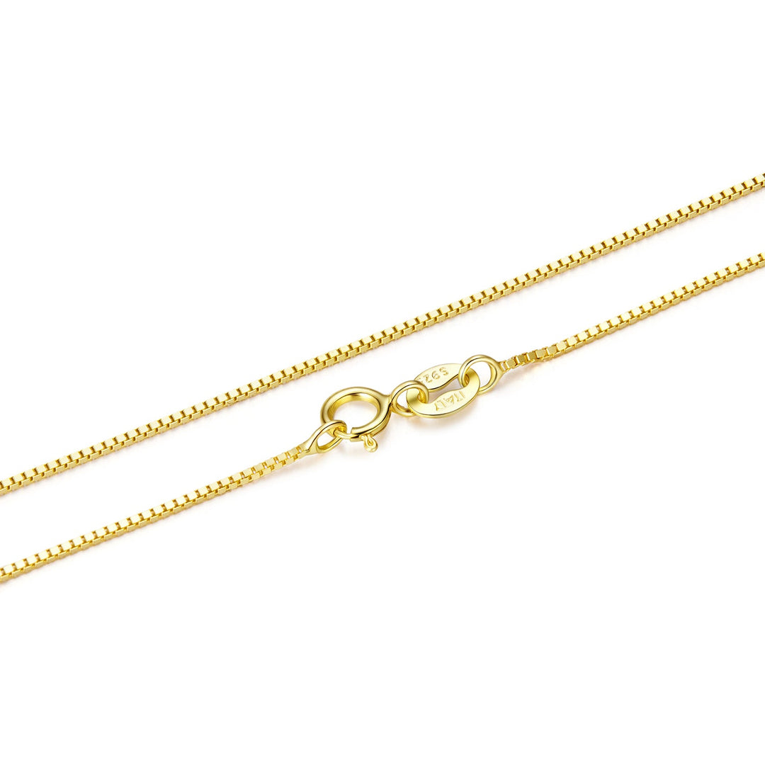 925 Sterling Silver + Plated White Gold Necklace 40cm for Women