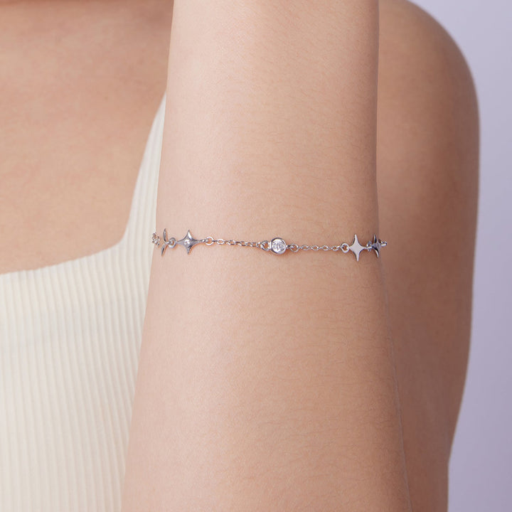925 Sterling Silver 15+6cm Pavé Setting CZ Bracelet for Women