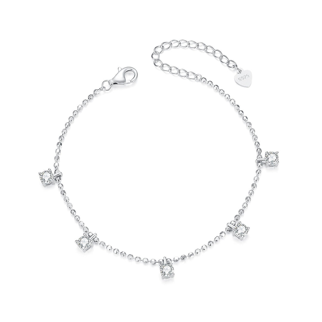 925 Sterling Silver Plated Platinum CZ Bracelet for Women