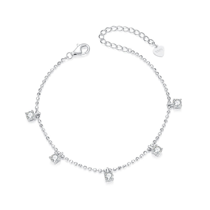 925 Sterling Silver Plated Platinum CZ Bracelet for Women