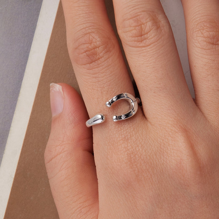 925 Sterling Silver &amp; White Gold Plated Pavé CZ Ring