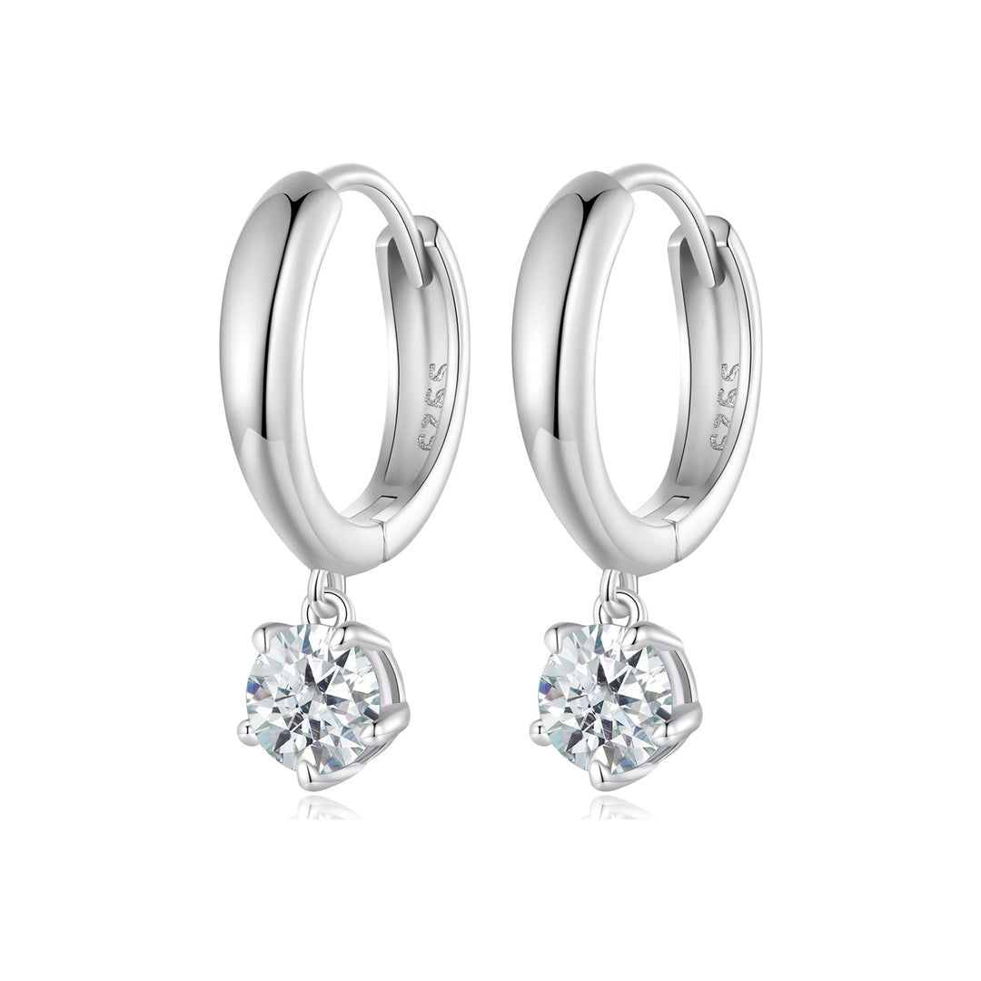 S925 Sterling Silver 0.50 Carat Moissanite Earrings for Women