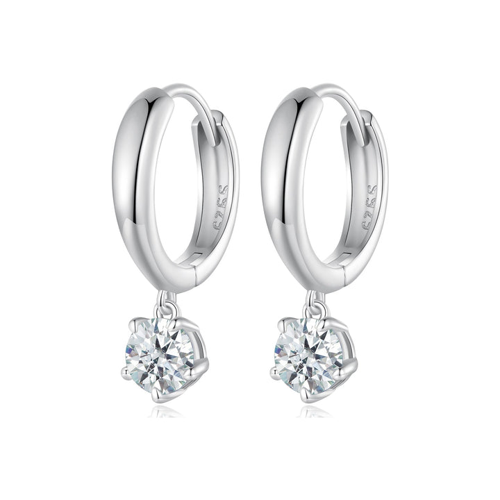 S925 Sterling Silver 0.50 Carat Moissanite Earrings for Women