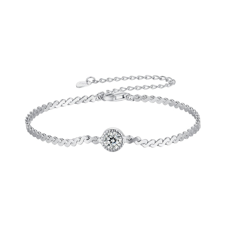 S925 Sterling Silver 5.0mm Moissanite Bracelet for Women