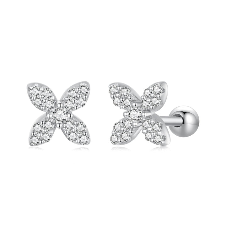 925 Sterling Silver Earrings with Pavé Setting CZ in Elegant Design