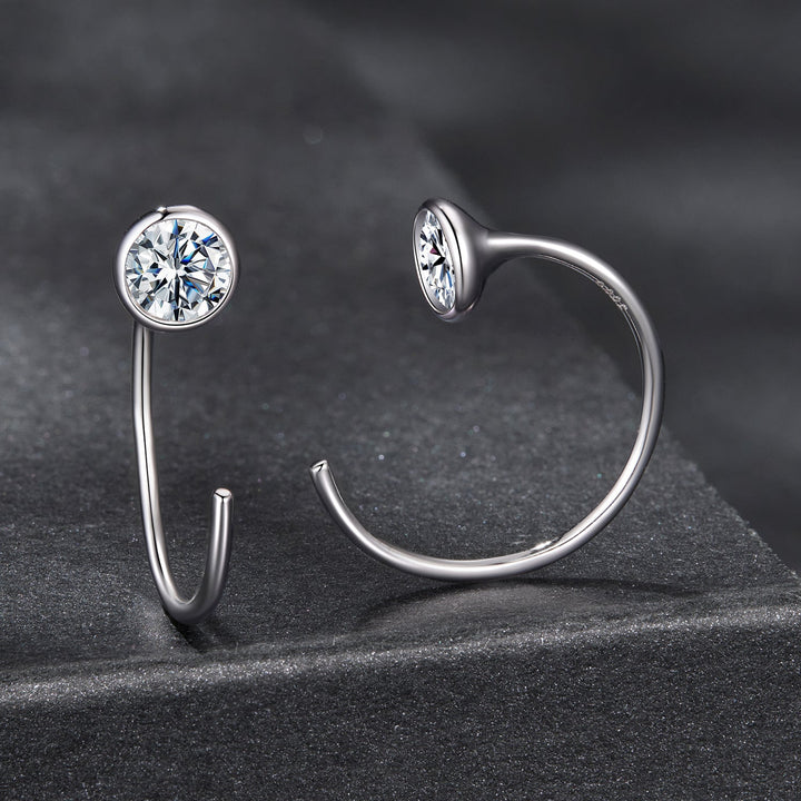 925 Sterling Silver Moissanite 0.3 Carat Earrings for Women