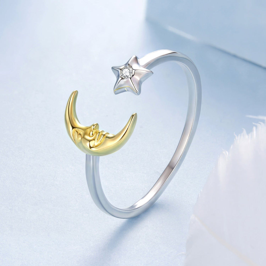 925 Sterling Silver &amp; Gold Plated Pavé Set CZ Ring for Women