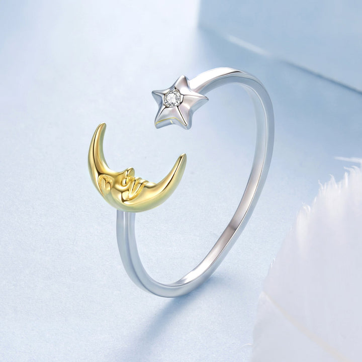 925 Sterling Silver &amp; Gold Plated Pavé Set CZ Ring for Women